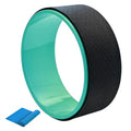 NGT Yoga Wheel 13 inch Yoga Wheel for Back Pain Strongest and Most Comfortable Dharma Yoga Prop Wheel with Free Yoga Bands - color: black-green