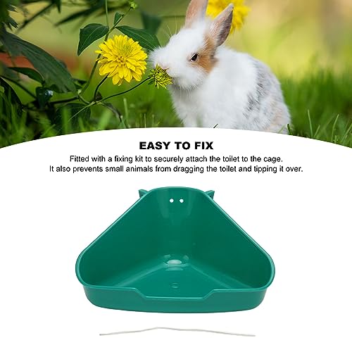 Fockety Corner Litter Pan for Ferrets, Rabbits, Rats, Guinea Pigs and Other Small Animals, Splash Proof Triangle Potty Trainer Corner Litter Bedding Box for Baby Rabbit, Chinchillas (S