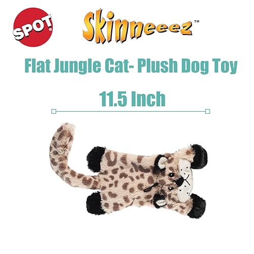 SPOT Skinneeez Flat Cat 11.5 Inch Stuffing-Free Plush Squeaky Dog Toy – Soft Interactive Toy for Mini and Small Dogs – Mess-Free Play for Light Chewers – Assorted Styles - style: Mini Flat Cat