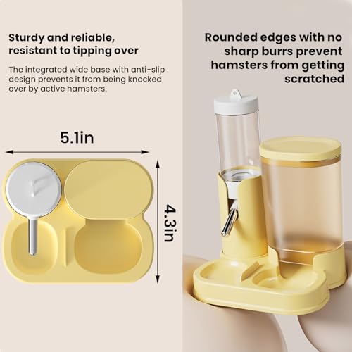 2 in 1 Hamster Water Bottle, Automatic Feeder, No Drip Small Animal Water Dispenser Food Bowl for Syrian Dwarf Hamsters, Gerbils, Mouse, Hedgehog, Hamster Cage Accessories (Green) - color: Green