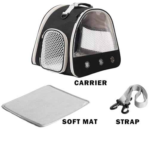 2-Pack Guinea Pig Carrier and Playpen Set - Breathable Pet Playpen Pop Open Outdoor/Indoor Exercise Fence, Portable Small Animal Backpack for Bearded Dragon, Rabbits, Hamster, Chinchillas - color: Black