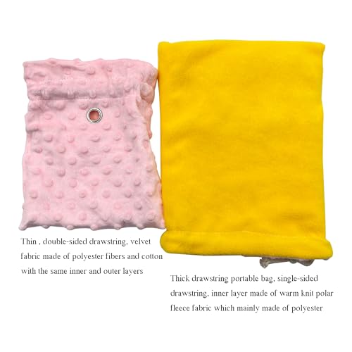 3 Pack Sugar Glider Tote Plush Sleeping Pouches & Anti Bite Mitten (Pink) | Warm Carrier Bag, Portable Drawstring Bonding Pouch, Calming Soothing Glove, For Small Pets - color: Pink