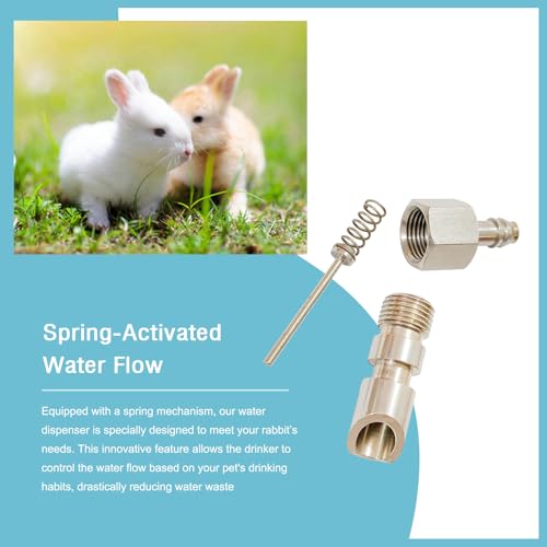 Stainless Steel Water Nipples Metal Automatic Watering System Kit for Rabbit Bunny and Rat | Metal Automatic Watering System for Rat, Guinea Pig, Hamster, Ferrets, Mouse, Mice - color: silver