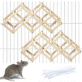 Kiln-Dried Wood Rat Climb Toy, Hanging Cage Ladder Activity (M, 2pcs) | Natural Rat Cage Bridge, Multiple Openings & Directional Ramps Offer Challenges to Satisfy Rats' Instincts for Explore & Play - style: M, 2pcs