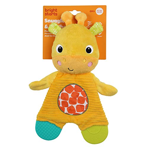 Bright Starts Snuggle & Teethe BPA-Free Crinkle Teething Plush Baby Toy - Giraffe,(Pack of 6) - color: Yellow, size: 1 Count (Pack of 6)