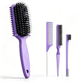 Curl Defining Brush, Curly Hair Brush, Slick Back Hair Brush | For Combing and Shaping Curls in All Hairstyles to Reduce Pulling (Purple) - color: Purple