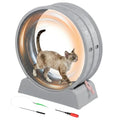 Cat Exercise Wheel for Indoor Cats, 31.5" Cat Treadmill with Detachable Carpet ＆ Locking Mechanism, Cats Running Wheel Helps Cats to Lose Weight and Keep Health, Easy Assembled (Gray)