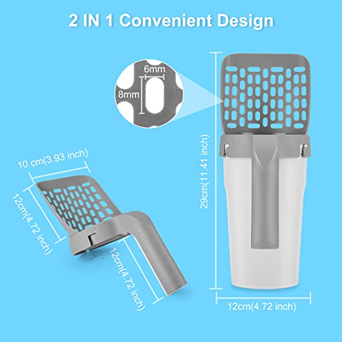 Cat Litter Scooper with Holder, Cat Litter Shovel with Waste Can,Refill Bag | 135 Refill Bags (9 Boxes of 15 Bags), Large Capacity Cat Scooper Portable Shovel
