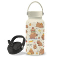 Gifts for Capybara Lover, 25oz Capybara Water Bottle with Straw Lid & Direct-drink Lid- Cute Kapibara Insulated Water Bottles, BPA-free Leakproof Sports Waters Bottle for School Travel, Gift Cup - color: Capibara