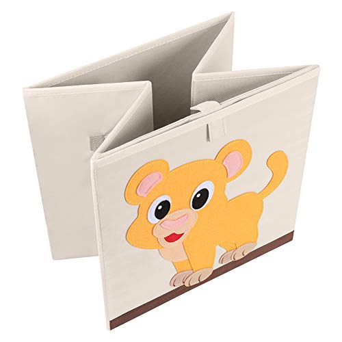 13 Inch Animal Cube Storage Bins, Foldable Fabric Kids Toy Box & Toy Chest | Kids Storage Cubes, Toy Storage Organizer Basket for Toddlers, Boys and Girls, Playroom and Nursery (Llama) - color: Llama