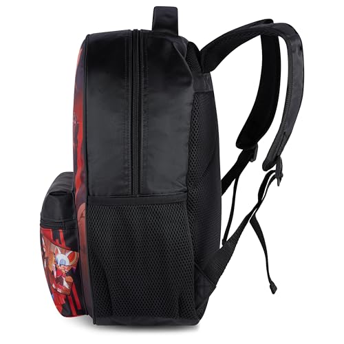 AI ACCESSORY INNOVATIONS Sonic X Shadow Generations Dark Beginnings Backpack for Girls & Boys, 16" Black Bookbag with Molded Shadow Dangle, Sublimation Print - color: Sonic X Shadow