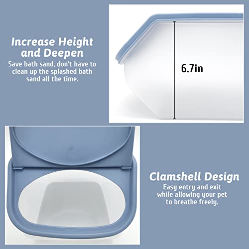 BNOSDM Chinchilla Sand Bath Container Chinchilla Dust Bath Tub Transparent Hamster Toilet Shower Room Plastic Hamster Bathroom Kit with Sand Cup&Scoop for Gerbil Hedgehog Squirrel (Blue) - color: Blue