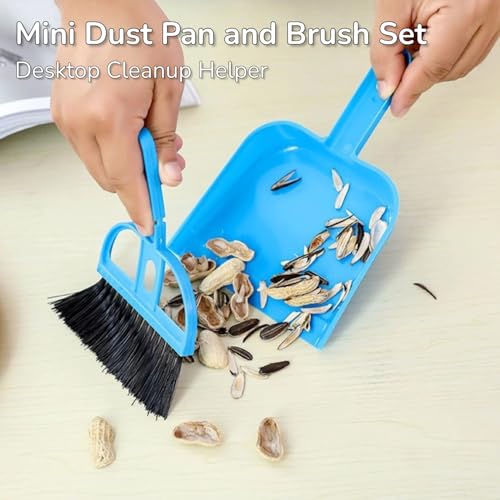 3 PCS Mini Brush and Dustpan Set Plastic Small Broom Used for Desk Home Kitchen, Cage Cleaner for Small Animals, Guinea Pigs Hamsters Chinchillas Rabbits (Mix Color - 3pcs) - color: Mix Color - 3pcs
