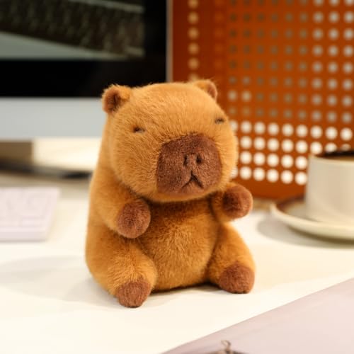 Ditucu Palm-Sized Capybara Stuffed Animals Cute Soft Plush Doll Small Capibara Plushies Toys Gifts for Kids Brown 5 inch - style: Capybara