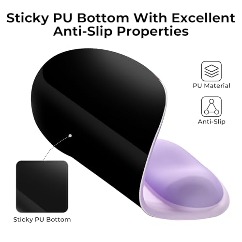 EooCoo Mouse Pad with Gel Wrist Rest, Ergonomic Mousepad Wrist Alignment | Middle Concave Design for Natural Wrist Alignment, Non-Slip Base Mousepad, Carpal Tunnel Relief, Office Desk Accessories - color: Purple
