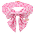 Pink Bow Dog Collar with Bowtie, Adjustable Cotton Puppy Collar with Charm and Metal Buckle, Bowtie Dog Collars for Small Medium Dogs - color: PinkBow CSB, size: XS