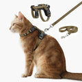 Plutus Pet Adjustable Cat Harness and Leash Set, with Leather Trim | Quick Release, Escape Proof Nylon Vest, for Kitten Small Medium Large Cats, Brown - color: Brown