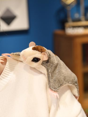 Plush Sugar Glider Stuffed Animal, 13 Inch Flying Squirrel Plush Toy,Gray,Soft Decorative Pillow for Home,Collectors