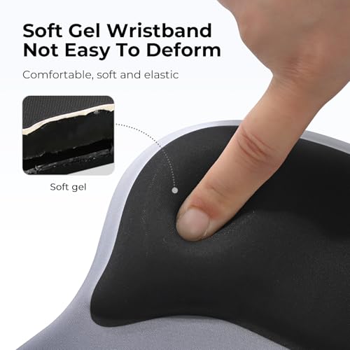 EooCoo Mouse Pad with Gel Wrist Rest, Ergonomic Mousepad Wrist Alignment | Middle Concave Design for Natural Wrist Alignment, Non-Slip Base Mousepad, Carpal Tunnel Relief, Office Desk Accessories - color: Deep Blue