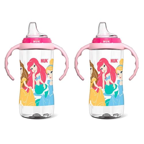 NUK Disney Princess Large Learner Cup 10oz 2pk – BPA Free, Spill Proof Sippy Cup - color: Disney Princess
