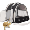 Bearded Dragon Travel Carrier,Lizards Carrier, Small Animal Travel Carrier for Sugar Glider Hedgehog Rat Parrot Bird Guinea Pig, Portable Guinea Pig Travel Bag for 2 - color: Black