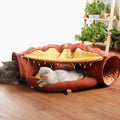 LEFTSTARER 2-in-1 Collapsible Cat Tunnel for Indoor Bed and Hideout - Pet Dog Rabbit Bunny Ferret Tunnel Tubes Toys with Removable Washable Mat, Tower Wheel Stuff - color: 3.Bar