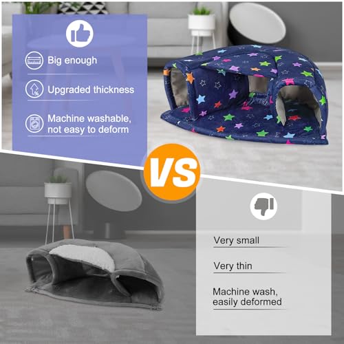 Unicorn Catcher Washable Guinea Pig Hideout Large Cozy Bed for Small Pets | Warm Plush Pet House Featuring A Semi-Closed Design For Hamsters Chinchillas And Bunnies To Sleep In Secure Comfort - color: Blue