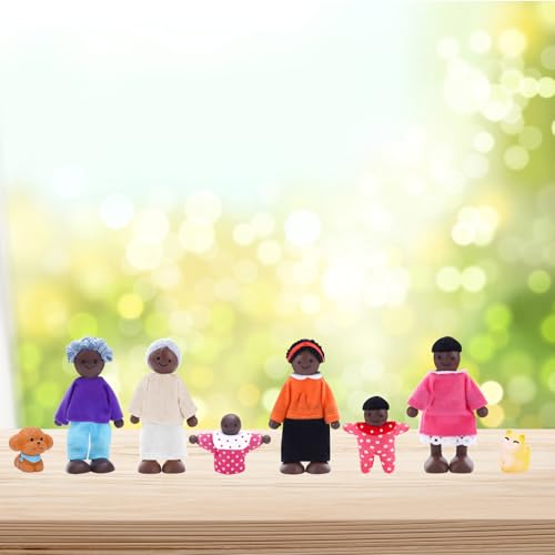 ONEST 10 Pieces Wooden Dollhouse Family Set Mini People Figures Sets Dollhouse Dolls Wooden Doll Family Pretend Play Figures Accessories for Pretend Doll House - style: Harmony Style