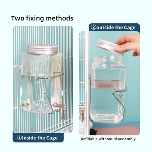 Guinea Pig Watter Bottle, Rabbit Non drip Water Dispenser, Suitable for Totoro, Birds, Hamsters, Guinea Pigs, and Other Small Animals(25 oz) - size: 25oz