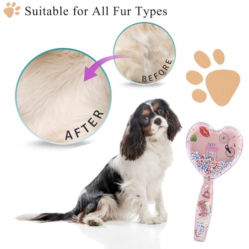Small Dog Brush, Soft Dog Grooming Brush for Shih Tzus, Yorkies, Maltipoos, Maltese, Love Shape Puppy Massaging Pet Hair Brush, Cat Brush, for Small Dogs Cats of All Hair Types (Rose Pink) - color: Rose Pink