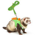Ferret Harness and Leash Set Small Animals Vest Harness with Safe Bell Dinosaur Shaped Comfort Adjustable Vest Walking Clothes for Ferret Hedgehog Guinea Pig Rabbit Teacup Chihuahua Small Pet
