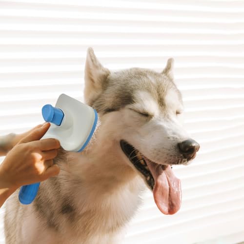 Pet Cleaning Deshedding Brush,Pet Hair Removal Brush for Shedding Massaging Grooming for Small Dogs,Cats,Rabbits(blue) - color: blue