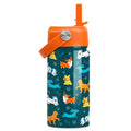 SANDJEST Puppy Water Bottle - Kids Water Bottle with Straw Lid - 12 Oz Insulated Stainless Steel Water Bottles for Kid Boys Girls - Travel Cup for School Sports - color: Puppy