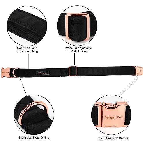 ARING PET Bowtie Dog Collar,Velvet Dog Collars with Removable Bowtie, Adjustable Bowtie Collar for Girl and Boy Dogs. - color: B-Black, size: X-Small (Pack of 1)