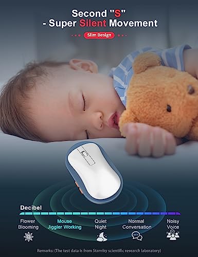 Undetectable Mechanical Mouse Jiggler, Ultra-Slim Mouse Mover, with Random Interval Timer, Driver-Free Mouse Wiggler Shaker Silently（Dark Blue） - color: Dark Blue