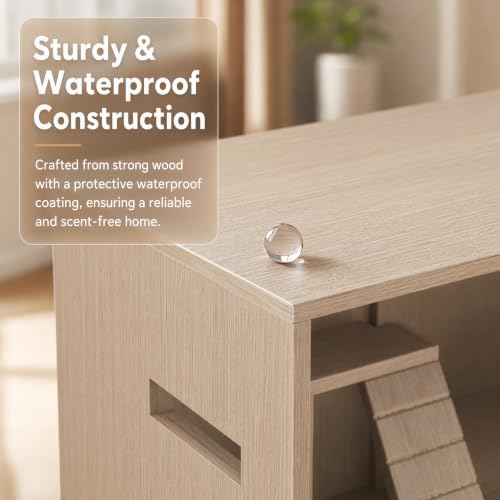 Guinea Pig Cages, Hamster Cage Wood with Independent Storage Cabinet, House for Rat Chinchilla with Guinea Pig Hutch and Bridge, Openable Top with Acrylic Sheets (Beige) - color: Beige