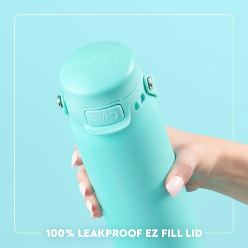 Swig Life 22oz Leakproof EZ Fill Water Bottle, Rally Ready | Leakproof Lid - Double Wall Insulated Stainless Steel - Lid, Straw & Lock - Cup Holder Friendly - Dishwasher Safe - color: Rally Ready, size: 22 Ounces