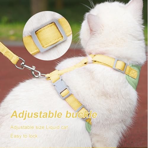 wanheart Cat Harness and Leash Set Escape-Proof Adjustable cat Leash and Harness Combo Suitable for All cat Breeds (Green, S) - size: S