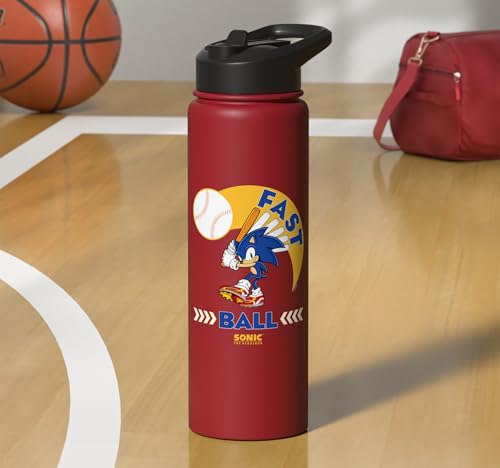 Sonic the Hedgehog - Sonic Fast Ball Stainless Steel Insulated Water Bottle - color: Red