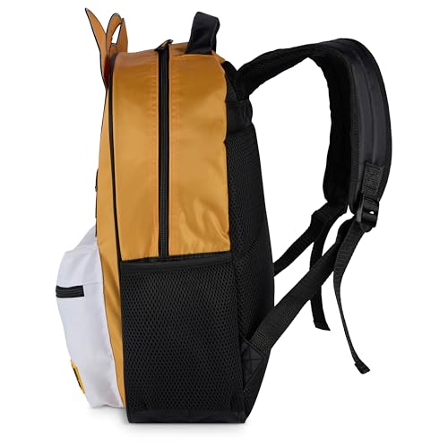 AI ACCESSORY INNOVATIONS Sonic The Hedgehog Backpack for Boys & Girls, Tails Big Face 16 Inch Schoolbag with Tails Rubber Molded Dangle, Yellow - style: Tails