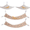 4 Pack Bearded Dragon Hammock with Suction Cup, Reptile Hammocks | Lounger Suitable for Resting or Sleeping, Fabric Reptile Hammock for Lizard, Chameleon and Gecko, Cactus Pattern - color: White and Yellow