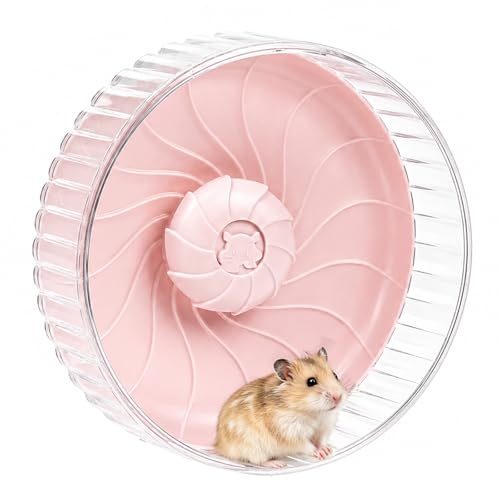 10 inch Silent Hamster Wheel, Stand-Free Cage Spinner, Large Size, Pink | Large Size, Stand-Free Cage Installation, Smooth-Rotating Exercise Wheel for Syrian Hamsters and Gerbils - color: Pink Without Stand, size: 10in