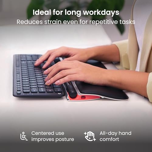 Contour RollerMouse Red Ergonomic Mouse for Shoulder Forearm Wrist Strain Relief for RSI Carpal Tunnel Centered Rollerbar 6 Customizable Buttons 10 Speed Settings Mac/PC Compatible - Wireless - Plus - size: Plus, style: Wireless
