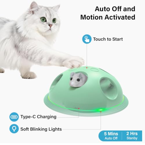 Pawingcat Cat Toys for Bored Indoor Cats Interactive String and Mouse | Hide and Seek,Cat Puzzle Toy,Automatic String,Running Plush Mouse,Cat Gifts