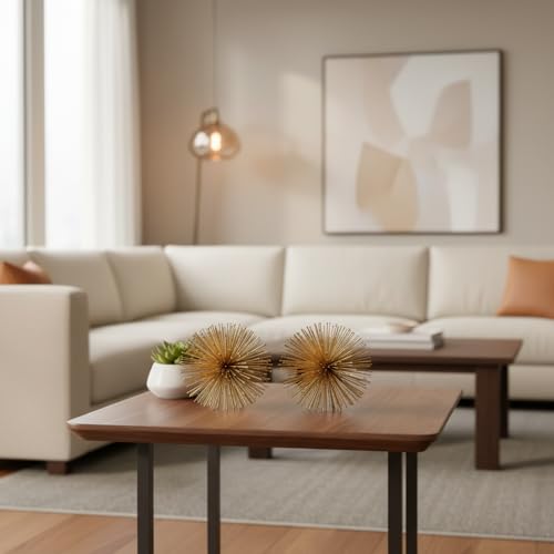 Modern Day Accents 5087 Pilluelo Urchin X-Small Gold Sphere Set of 2, 4" D - color: Gold, size: X-Small