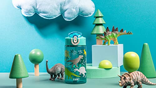 Zak Designs Dinosaur 16oz Leak-Proof Straw Kids Water Bottle, Plastic - color: Dinosaur, size: 16 Ounces