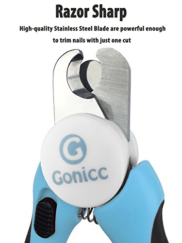 gonicc Professional Pet Nail Clippers & Trimmer for Medium Small Dogs Cats | Ergonomic non-slip grip & built-in nail file, Vet-recommended pet nail trimmer with anti-overcut safety guard. - size: For Medium to Small Dogs