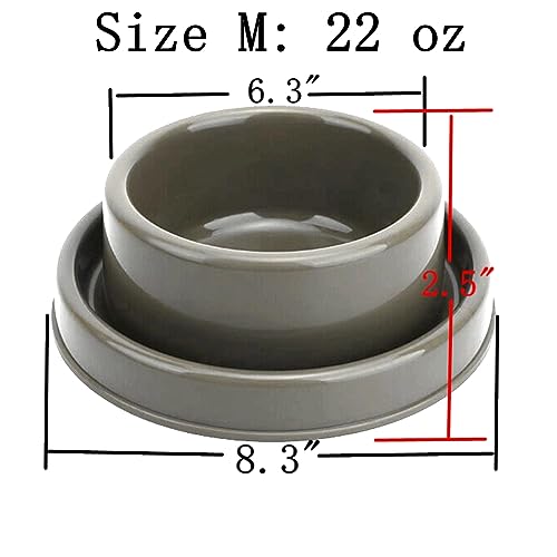 Ants Away Dog Bowl Cat Puppy Food Bowls Round No Spill Yellow M | Ant proof, safe food-grade plastic, anti-slide bottom, ant-block moat barrier, standard feeding size for small to medium dogs - color: Yellow, size: Medium