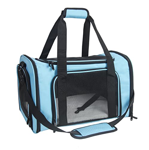 Soft Sided Carrier for Small Medium Cats Dogs,TSA Airline Approved Collapsible Travel Pet Carrier Medium Blue - color: Blue, size: Medium