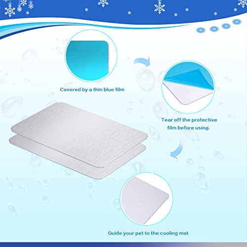 Rabbit Cooling Pad, 11.8x7.9 IN Hamster Cooling Mat Pet Cool Plate for Rabbit Bunny Hamster Guinea Pig & Other Small Pets Stay Cool This Summer - Bite Resistance Pet Cooling Pad Ice Bed (2PCS) - size: 2 PCS